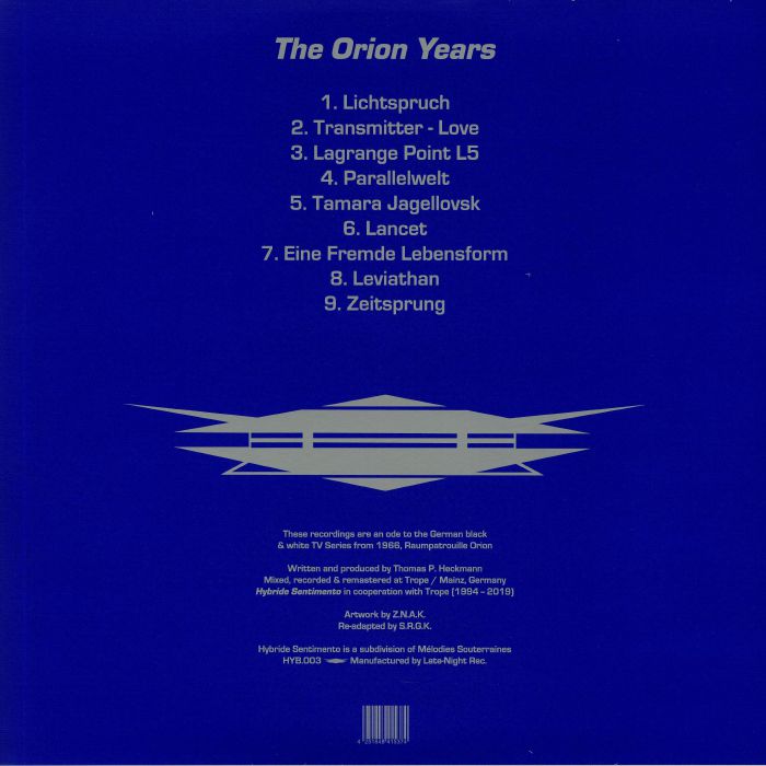 Age – The Orion Years (2xLP, Hybride Sentimento, 2019) Back Cover
