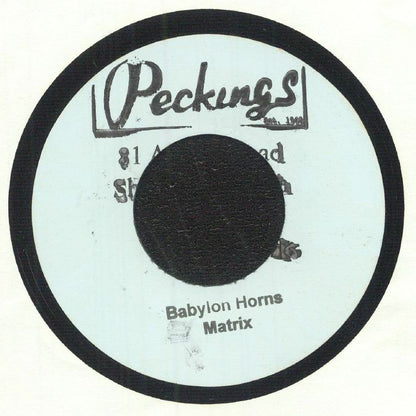 Al Campbell / Matrix – Babylon / Babylon Horns (7", Stamped, Peckings records, 2025) back cover
