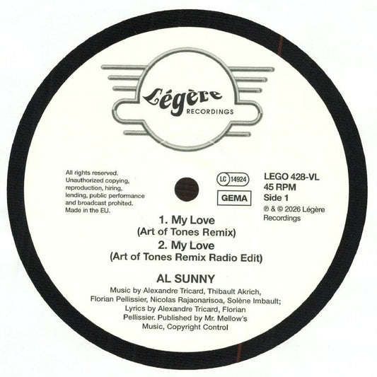 Al Sunny – My Love (Remixes) (12", Légère Recordings, 2026) Front Cover