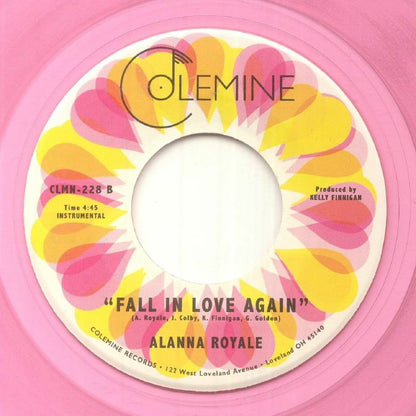 Alanna Royale – Fall In Love Again (7", Pink transparent, Colemine Records, 2022) Back Cover