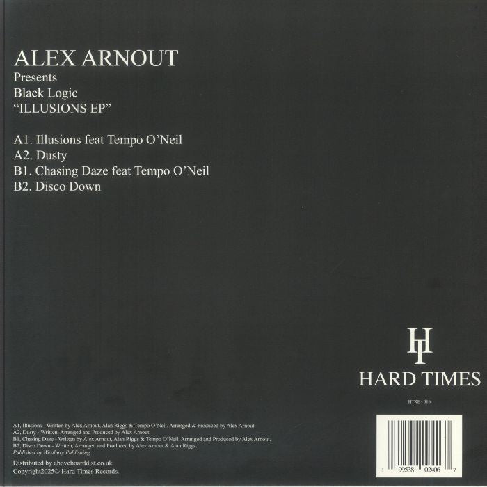 Alex Arnout Black Logic – Illusions EP (12", Hard Times, 2025) Back Cover