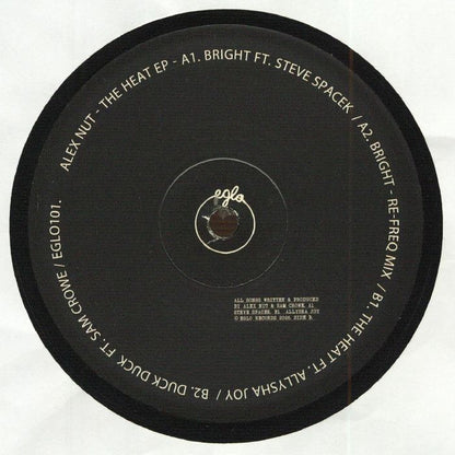 Alex Nut Featuring Steve Spacek & Allysha Joy – The Heat EP (12", Eglo Records, 2026) Back Cover