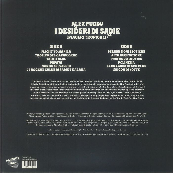 Alex Puddu – I Desideri Di Sadie (Piaceri Tropicali) (LP, Al Dente, 2025) Back Cover