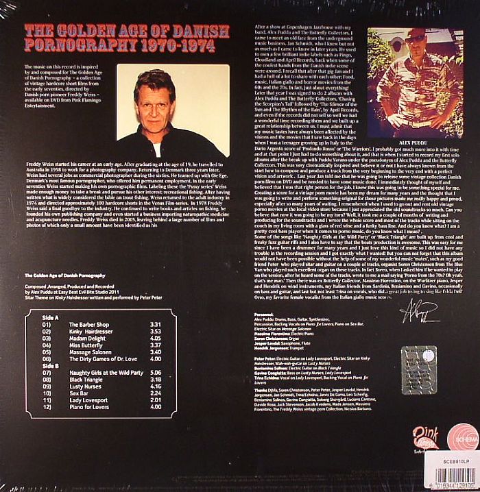 Alex Puddu – The Golden Age Of Danish Pornography (LP, Schema Easy Series, 2012) Back Cover