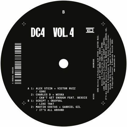 Alex Stein / Victor Ruiz / Charles D / Weska / Script / Okayval / Martin Costas / Gabriel Gil – DC4 Vol 4 (12", Drumcode, 2026) Back Cover