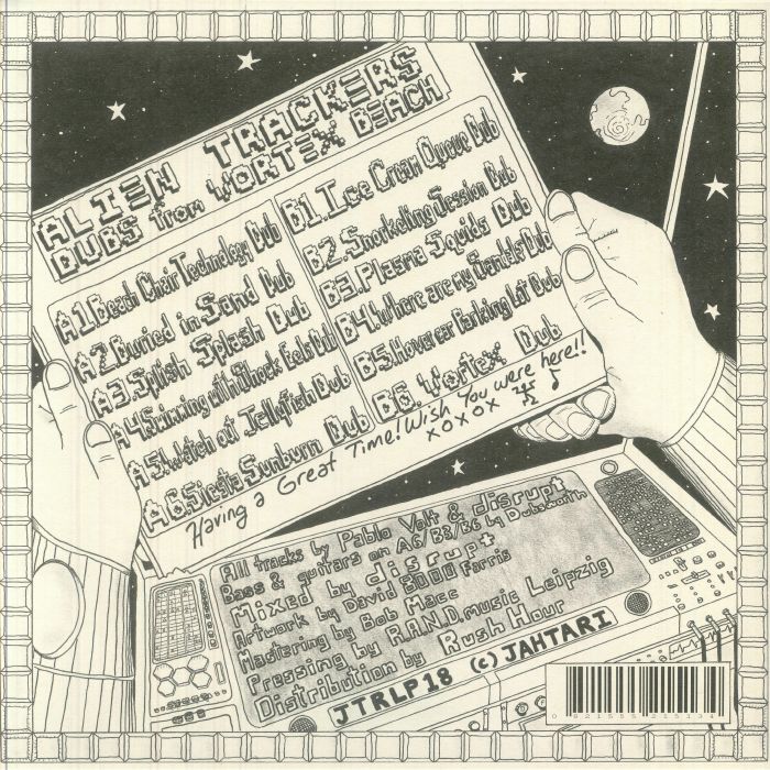 Alien Trackers – Dubs from Vortex Beach (LP, Green, Jahtari, 2025) Back Cover