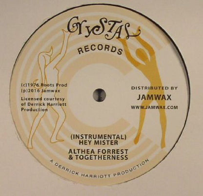Althea Forrest & Togetherness – Hey Mister (12", Crystal Records, 2016) Back Cover