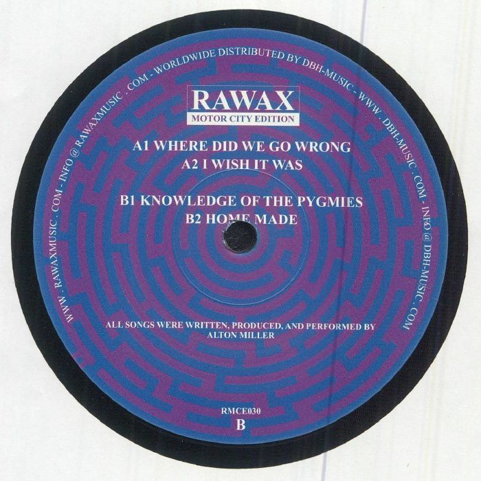 Alton Miller – Oto Collective (12", Rawax Motor City Edition, 2026) Back Cover