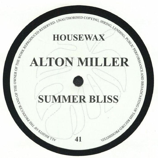 Alton Miller – Summer Bliss (12", Housewax, 2026) Front Cover