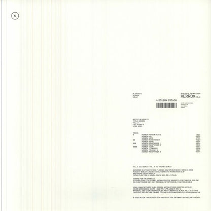 Alva Noto – Xerrox Vol.2 (2xLP, Noton, 2026) Back Cover