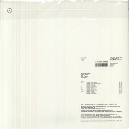 Alva Noto – Xerrox Vol.3 (2xLP, Noton, 2026) Back Cover