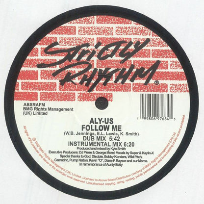 Aly-Us – Follow Me (12", Strictly Rhythm, 2026) Back Cover