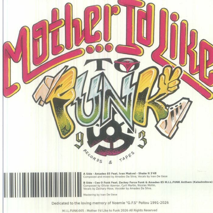 Amadeo 85 Ivan Makvel Cee O Funk Zackey Force Funk – Shake It / M.I.L.FUNK Anthem (Kalashnilove) (7", Mother I'd Like To Funk, 2026) Back Cover