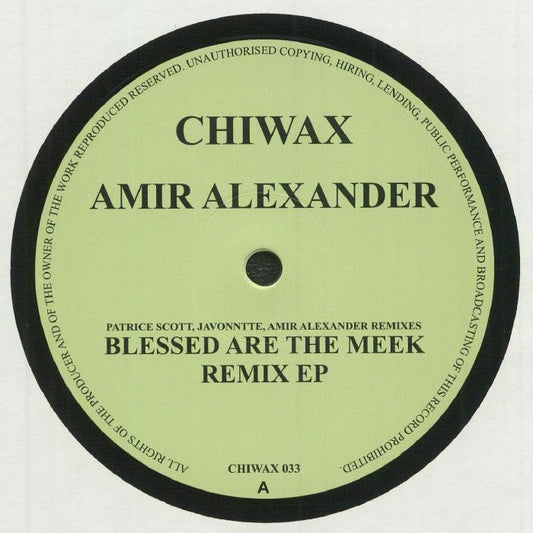 Amir Alexander – Blessed Are The Meek Remix EP (12", Chiwax, 2021) Front Cover