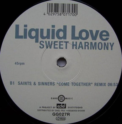 Liquid Love – Sweet Harmony (12", Gang Go Music, 1999) Image 4