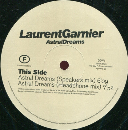 Laurent Garnier – Astral Dreams (12", F Communications, 1994) Image 3