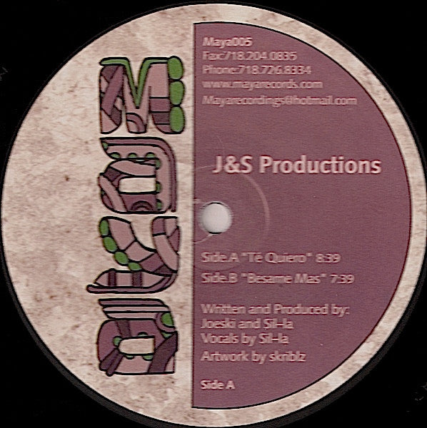 J & S Productions – Te Quiero (12", Maya, 2001) Front Cover