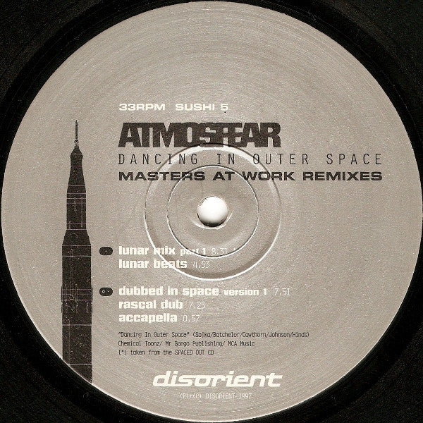 Atmosfear – Dancing In Outer Space (Masters At Work Remixes) (12", Disorient, 1997) Image 3