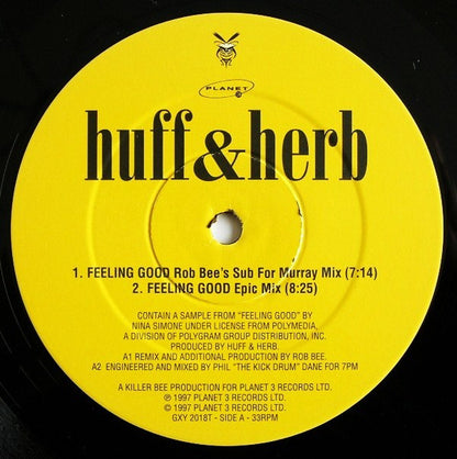 Huff & Herb – Feeling Good (12", Planet 3 Records, 1997) Image 4