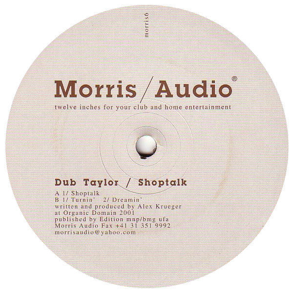 Dub Taylor – Shoptalk (12", Morris / Audio, 2001) Front Cover