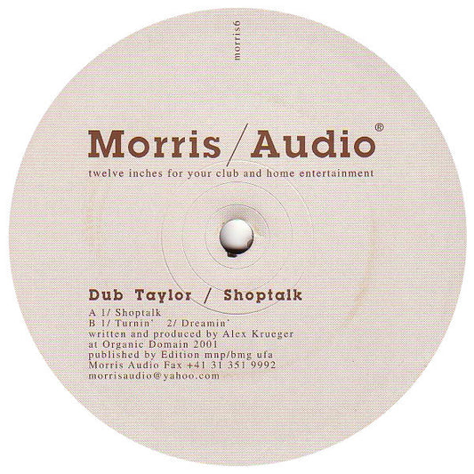 Dub Taylor – Shoptalk (12", Morris / Audio, 2001) Front Cover