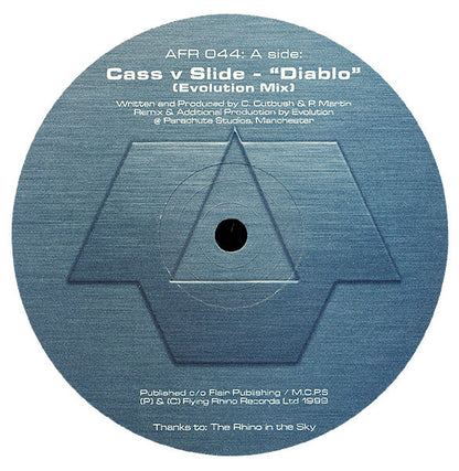 Cass v Slide – Diablo (12", Flying Rhino Records, 1999) Back Cover