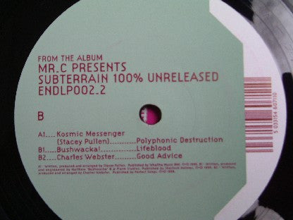 Various – Mr.C Presents Subterrain 100% Unreleased (Disc 2) (12", End Recordings, 2000) Front Cover
