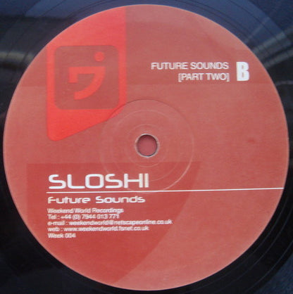 Sloshi – Future Sounds (12", Weekend World, 2000) Back Cover