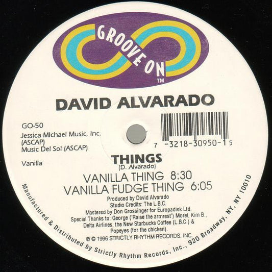 David Alvarado – Things (12", Groove On, 1996) Front Cover