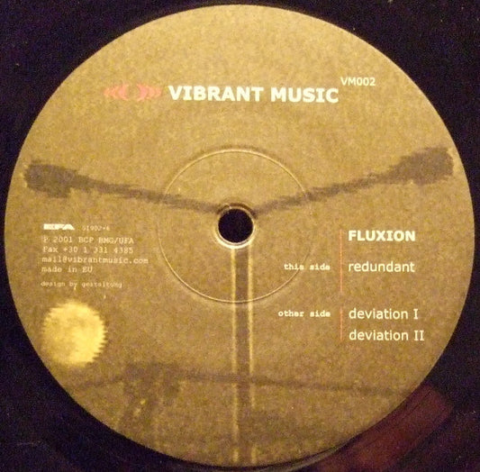 Fluxion – Redundant (12", Vibrant Music, 2001) Front Cover
