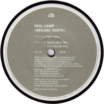 Soul Camp – Organic Roots (12", Trax Of Interest, 2001) Front Cover