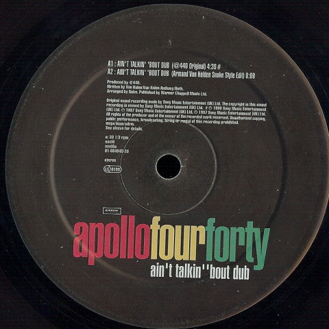 Apollo Four Forty – Ain't Talkin' 'Bout Dub (12", Stealth Sonic Recordings, 1997) Image 3