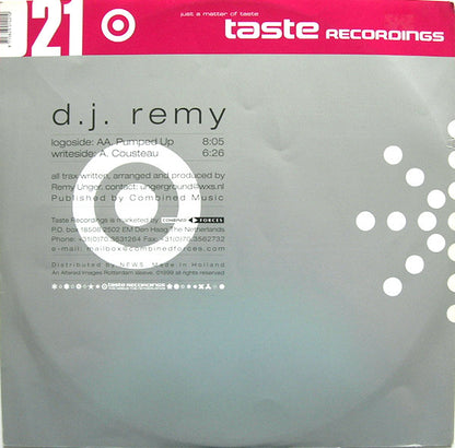 D.J. Remy – Cousteau / Pumped Up (12", Taste Recordings, 1999) Back Cover