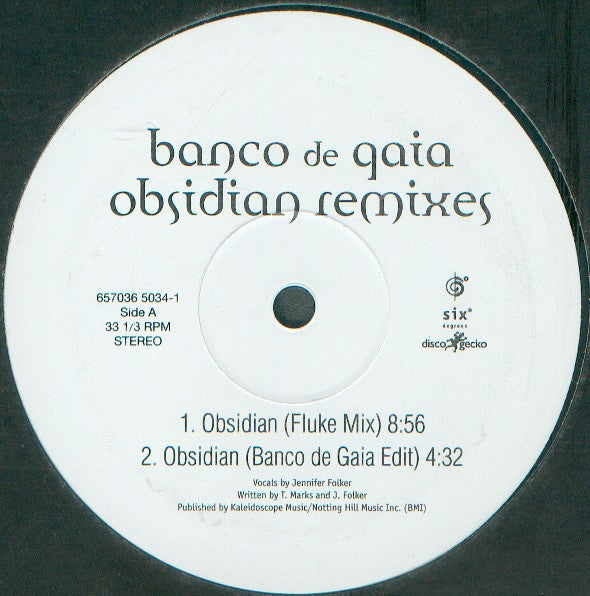 Banco De Gaia – Obsidian Remixes (12", Six Degrees Records, 2000) Image 3