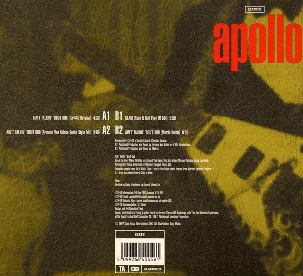 Apollo Four Forty – Ain't Talkin' 'Bout Dub (12", Stealth Sonic Recordings, 1997) Image 7