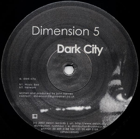 Dimension 5 – Dark City (12", Delsin, 2002) Front Cover