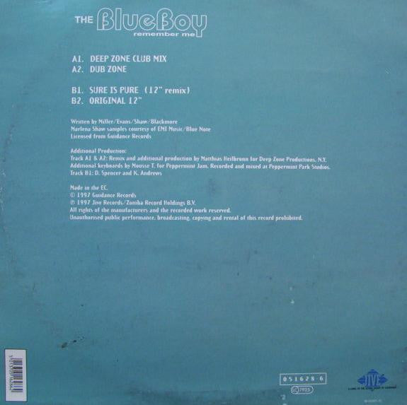 The Blue Boy – Remember Me (12", Jive, 1997) Back Cover