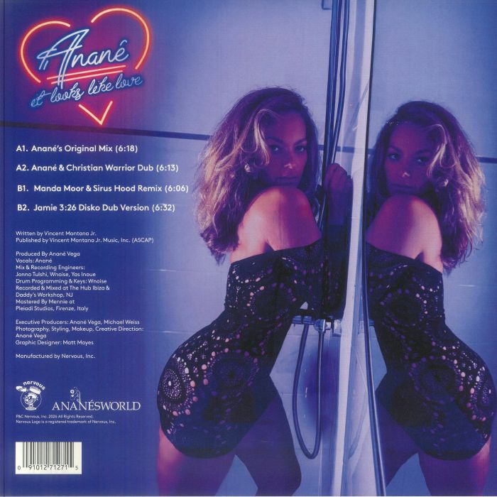 Anané – It Looks Like Love (12", Nervous Records, 2026) Back Cover