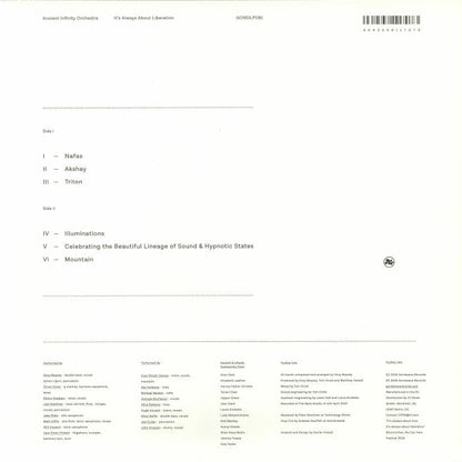 Ancient Infinity Orchestra – It's Always About Liberation (LP, Gondwana Records, 2026) Back Cover