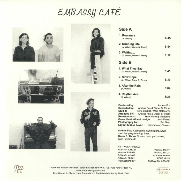 Andras Fox Ft. Oscar S. Thorn – Embassy Café (LP, Dopeness Galore, 2026) Back Cover