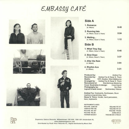 Andras Fox Ft. Oscar S. Thorn – Embassy Café (LP, Dopeness Galore, 2026) Back Cover