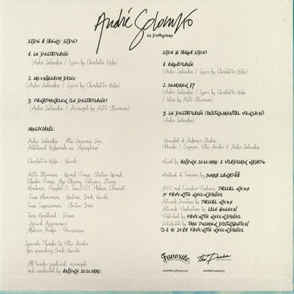 Andre Solomko – Le Deltaplane (LP, Tip-On sleeve, Favorite Recordings, 2018) Back Cover