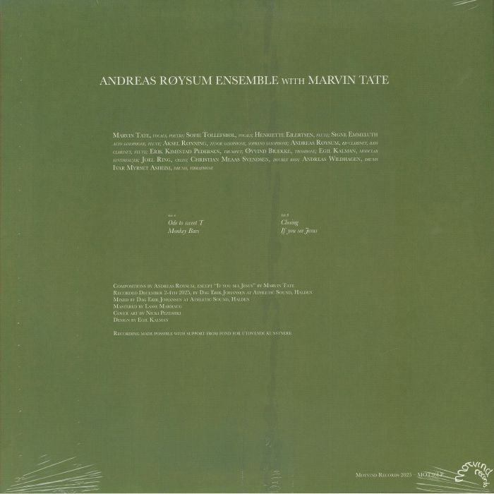 Andreas Røysum Ensemble With Marvin Tate – Andreas Røysum Ensemble With Marvin Tate (LP, Motvind Records, 2026) Back Cover