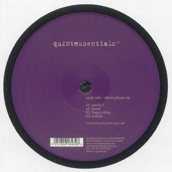 Andy Ash – Silent Planet EP (12", Quintessentials, 2025) back cover