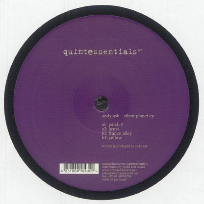 Andy Ash – Silent Planet EP (12", Quintessentials, 2025) back cover