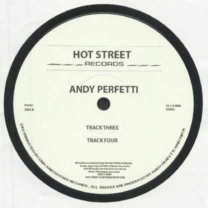 Andy Perfetti – Track EP (12", Hot Street Records, 2025) Back Cover
