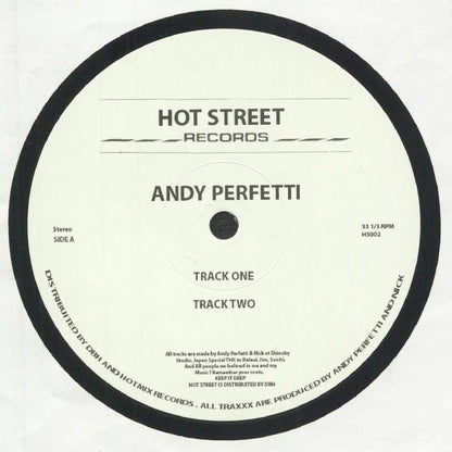 Andy Perfetti – Track EP (12", Hot Street Records, 2025) Front Cover