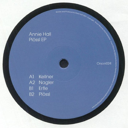 Annie Hall – Plössl EP (12", Orson Records, 2022) Back Cover