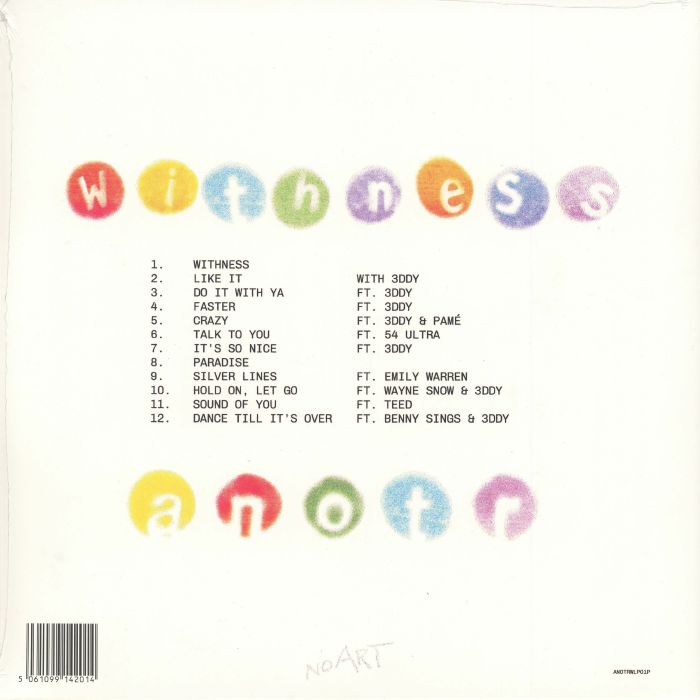 ANOTR – Withness (2xLP, Clear, NO ART, 2026) Back Cover