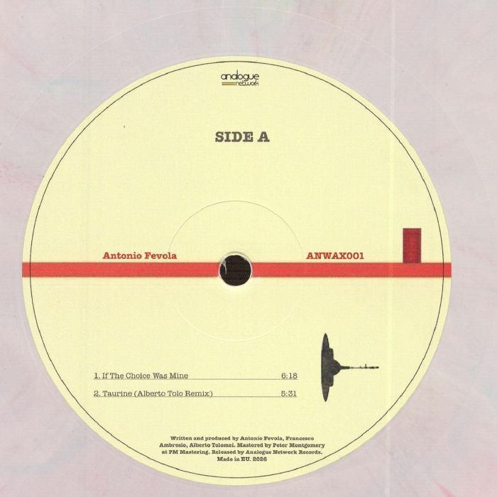Antonio Fevola – ANWAX 001 (12", coloured, Analogue Network, 2026) Front Cover